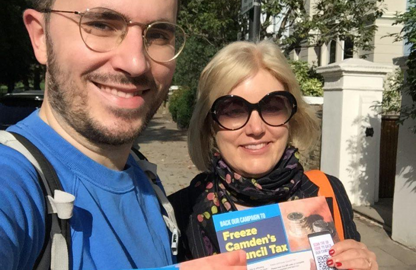 Our activists with our 'Freeze Council Tax' leaflets.