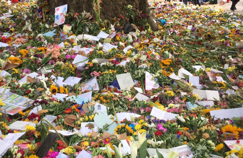 Floral tributes to the Queen in Hyde Park.