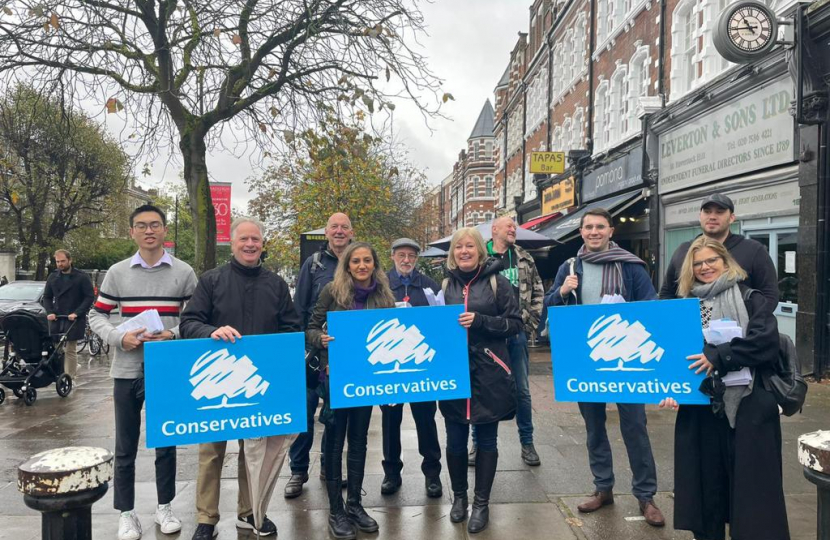 Our activists campaigning against the Haverstock Hill Cycle Lanes.