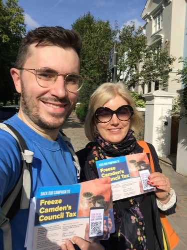 Our activists with our 'Freeze Council Tax' leaflets.